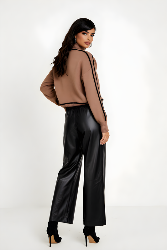 Lovelo | Plus Size Faux Leather Wide-leg Pants