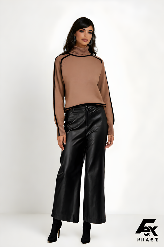 Lovelo | Plus Size Faux Leather Wide-leg Pants